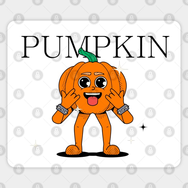 Hand Drawn Pumpkin Fun Sticker by Mako Design 